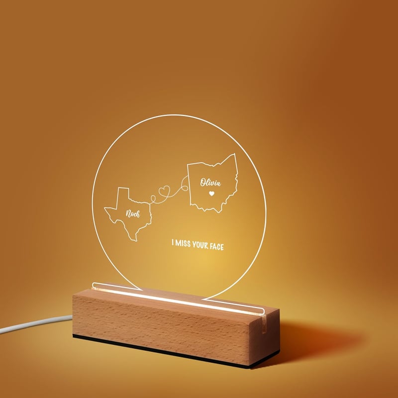 Christmas Engraved Map Light Plaque for Couples