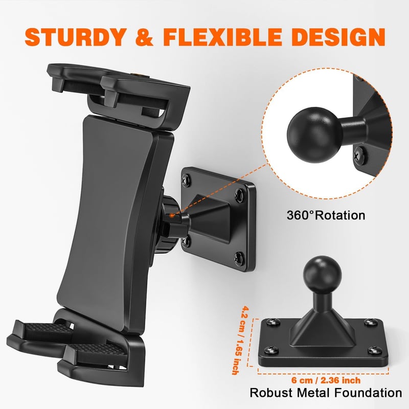 360° Rotating Tablet Holder with Metal Base for 4.7