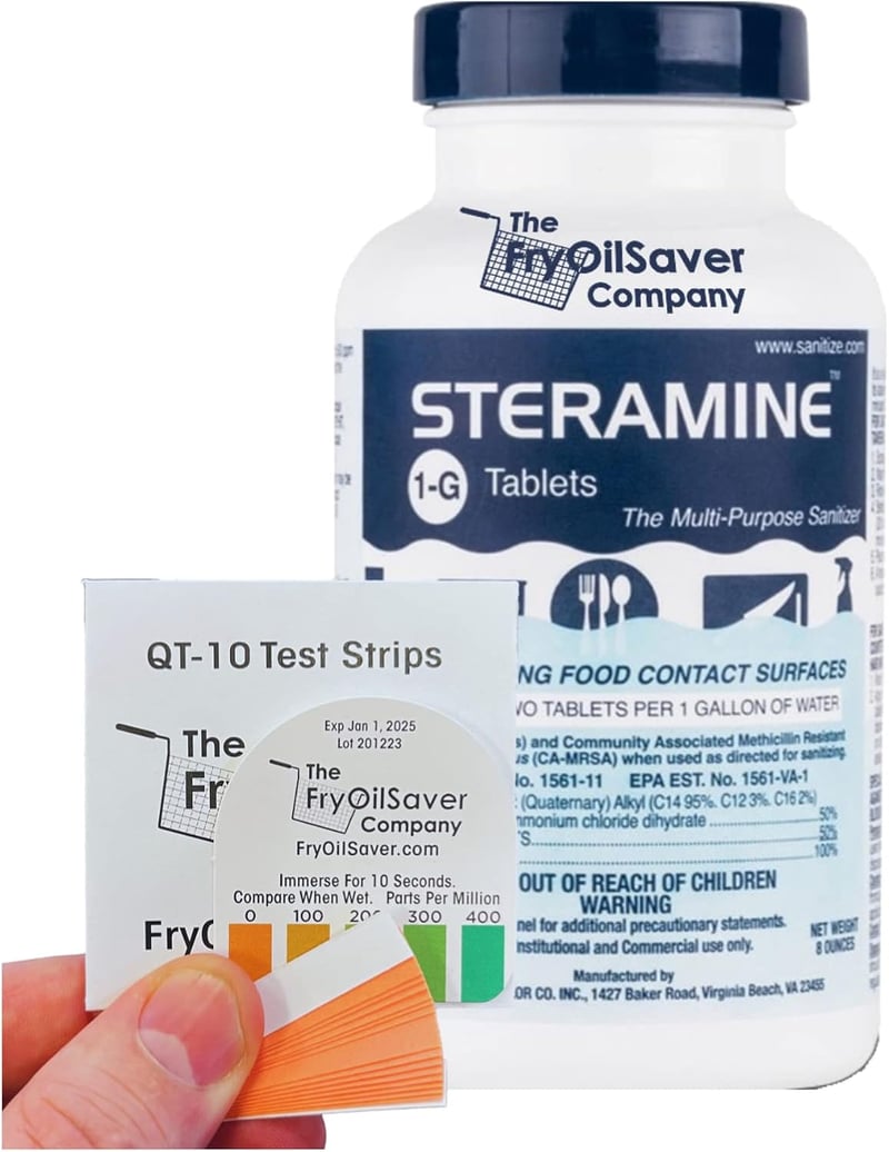 Steramine Sanitizer Tablets with Test Strips, 150 Tabs
