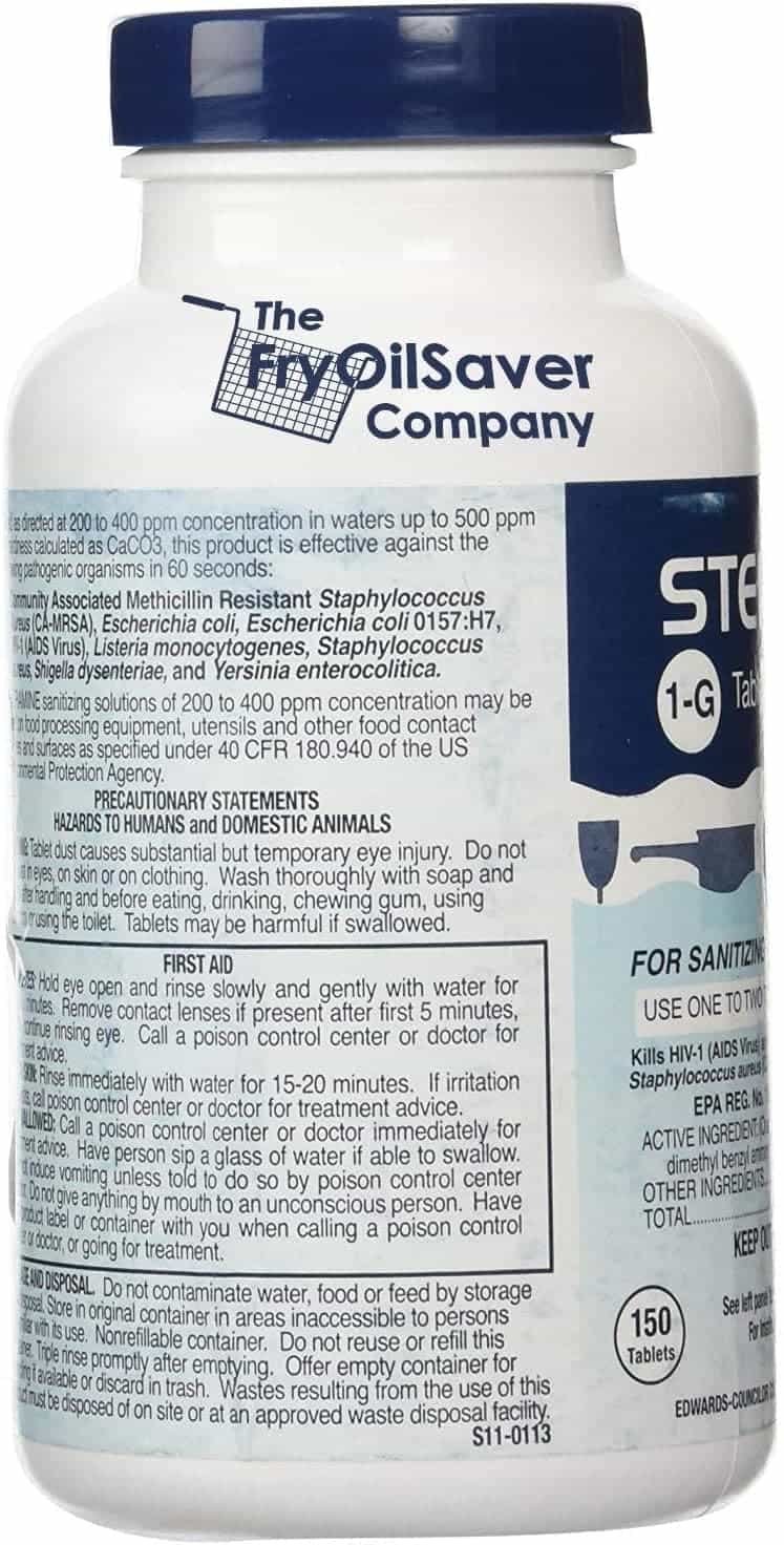 Steramine Sanitizer Tablets with Test Strips, 150 Tabs