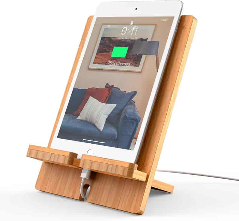 Adjustable Bamboo Tablet & Phone Stand for 4.7-13