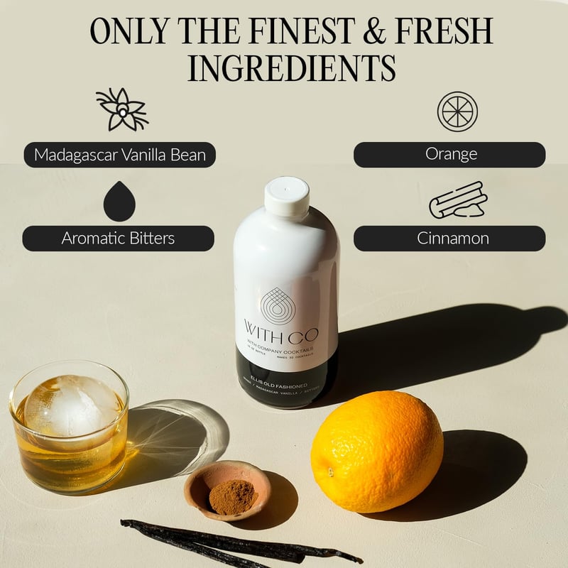 Old Fashioned Cocktail Mixer, Vanilla & Orange, 16 oz