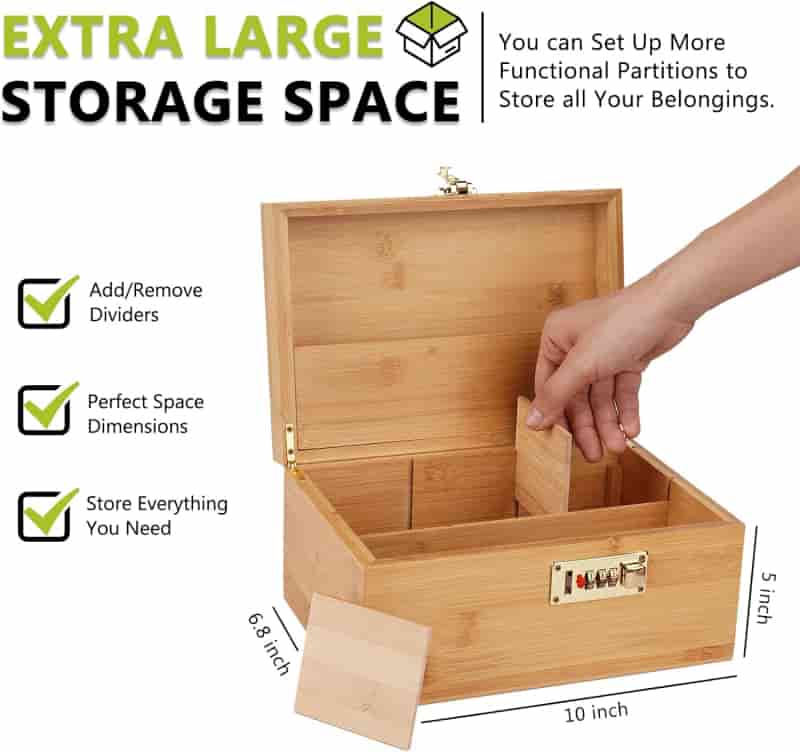 Gift Box with Lock: Bamboo Stash Storage Set