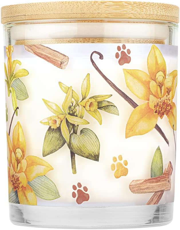 Pet Odor Eliminating Soy Candle, Vanilla Sandalwood, 60-Hour Burn