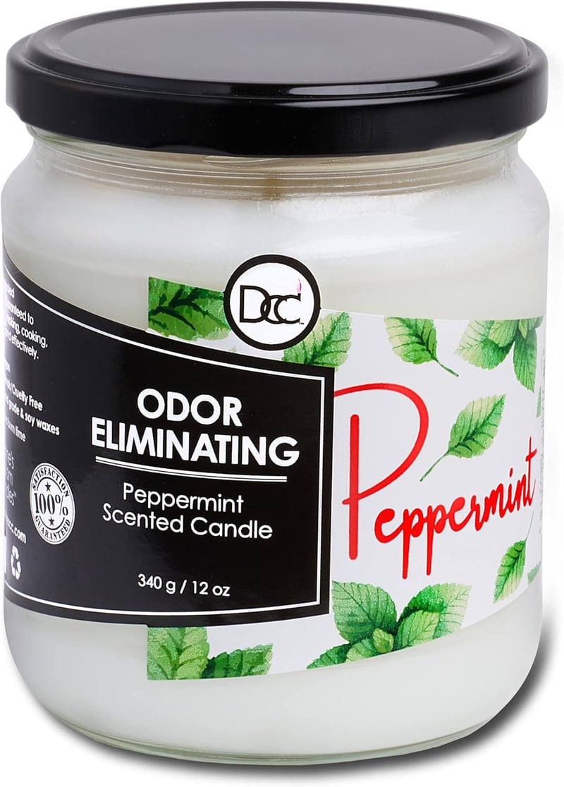 Peppermint Odor-Eliminating Candle, 80-Hour Soy Blend, 12 oz