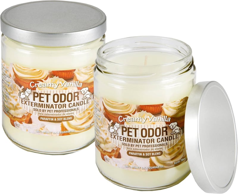 Vanilla Scented Odor-Eliminating Candle Set, 13 oz Jars
