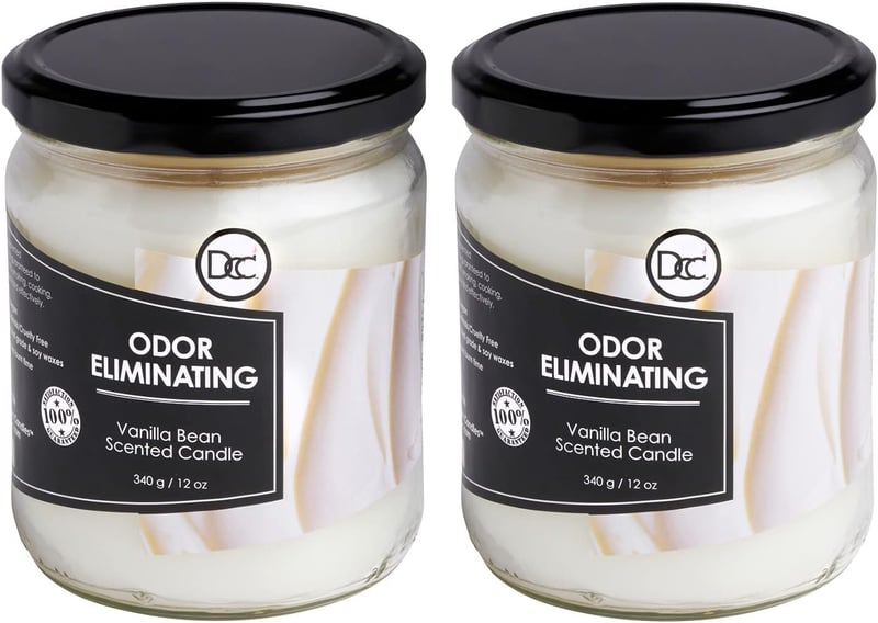 Vanilla Scented Odor-Eliminating Candle Set, 80-Hour Soy Blend