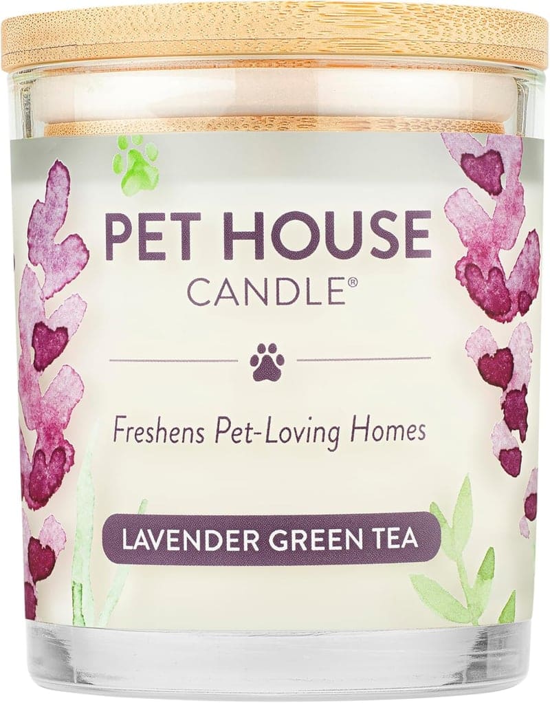 Pet Odor Eliminating Soy Candle, Lavender Green Tea, 60-Hour Burn