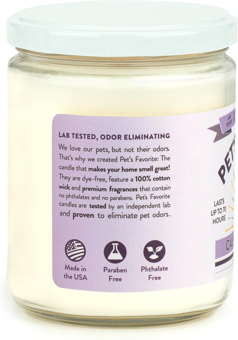 Pet Odor-Eliminating Candle, Calming Lavender, 70-Hour Burn Time