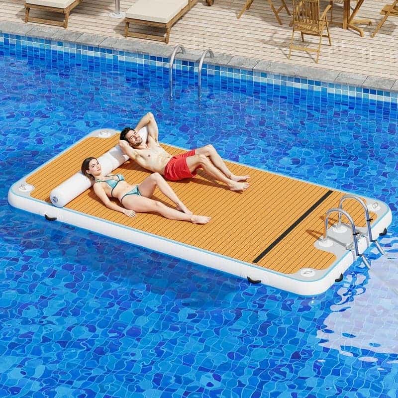 Floating Dock Platform with Non-Slip EVA & Rope Ladder