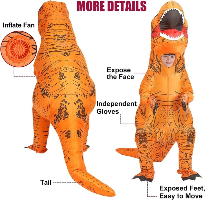 Halloween Inflatable T-Rex Costume for Adults & Kids