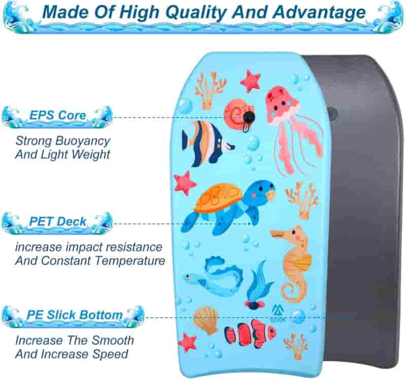 Lightweight EPS Body Board with Wrist Leash