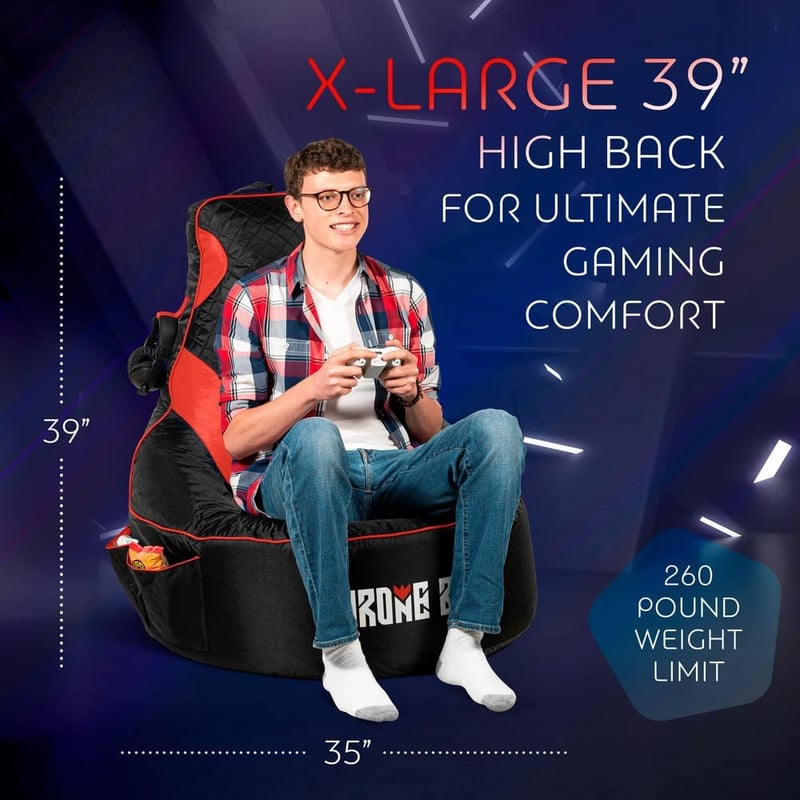 Gaming Bean Bag Chair Cover with Cup Holder