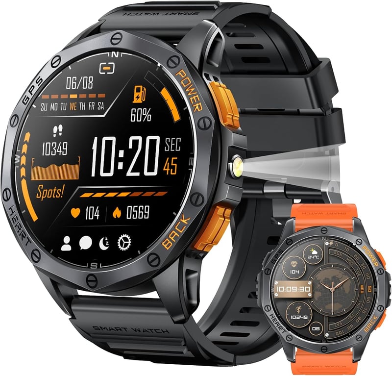 Military Smartwatch with GPS & 170+ Sport Modes for Men