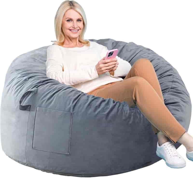Memory Foam Velvet Bean Bag Chair for All Ages