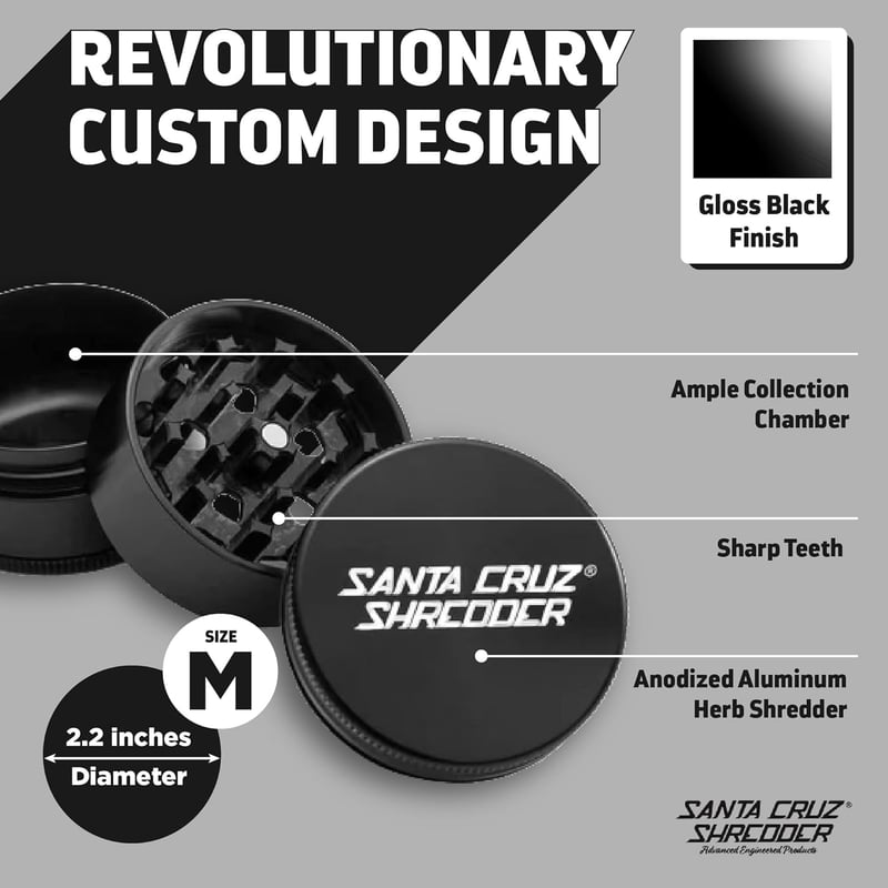 Black 3-Piece Herb Grinder, 2 1/8