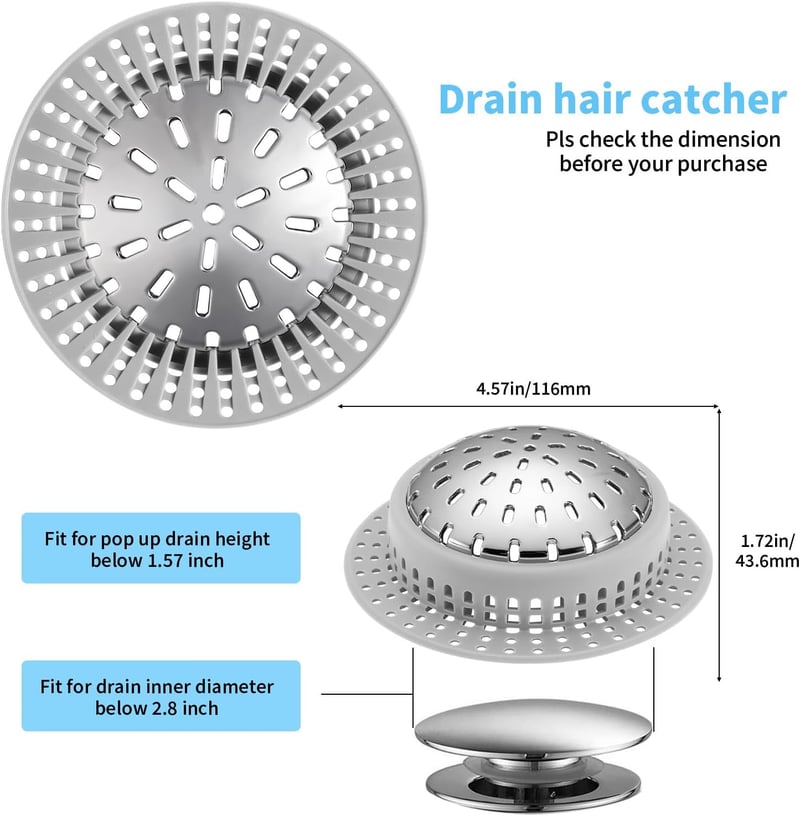 Upgraded Silicone Drain Catcher for Hair, Anti-Clogging Design