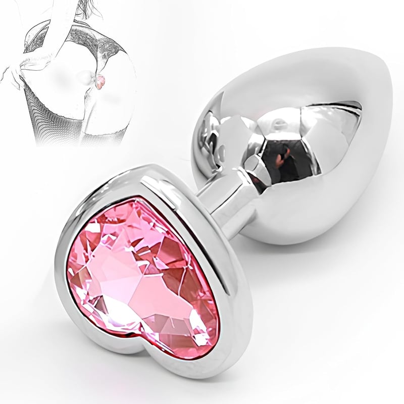 Heart-Shaped Stainless Steel Anal Plug for Adults