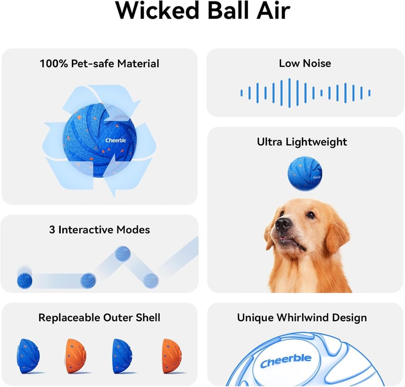 Interactive Dog Toy, Automatic Rolling Ball, Waterproof, for Medium/Large Dogs
