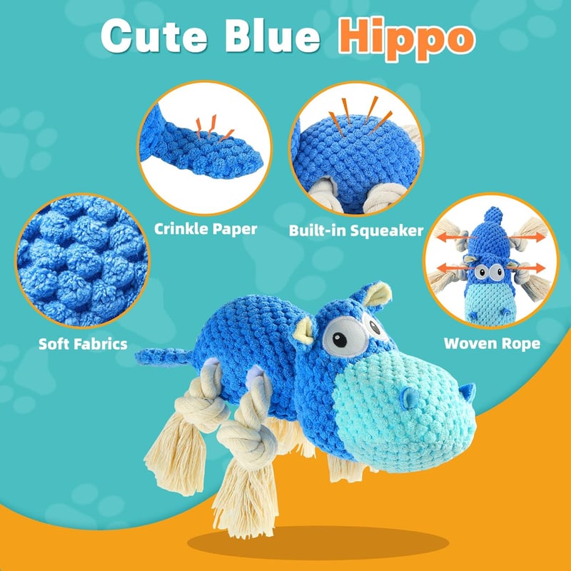 Durable Squeaky Dog Toy for Aggressive Chewers, Medium Size