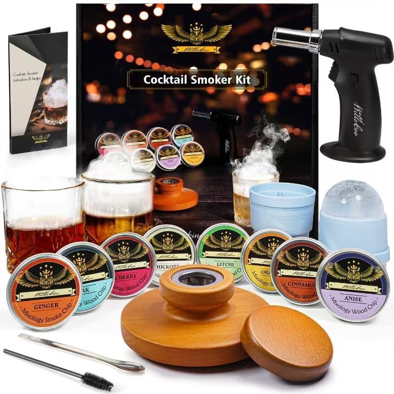 Whiskey Smoker Kit with Torch & Glasses - Gift for Men