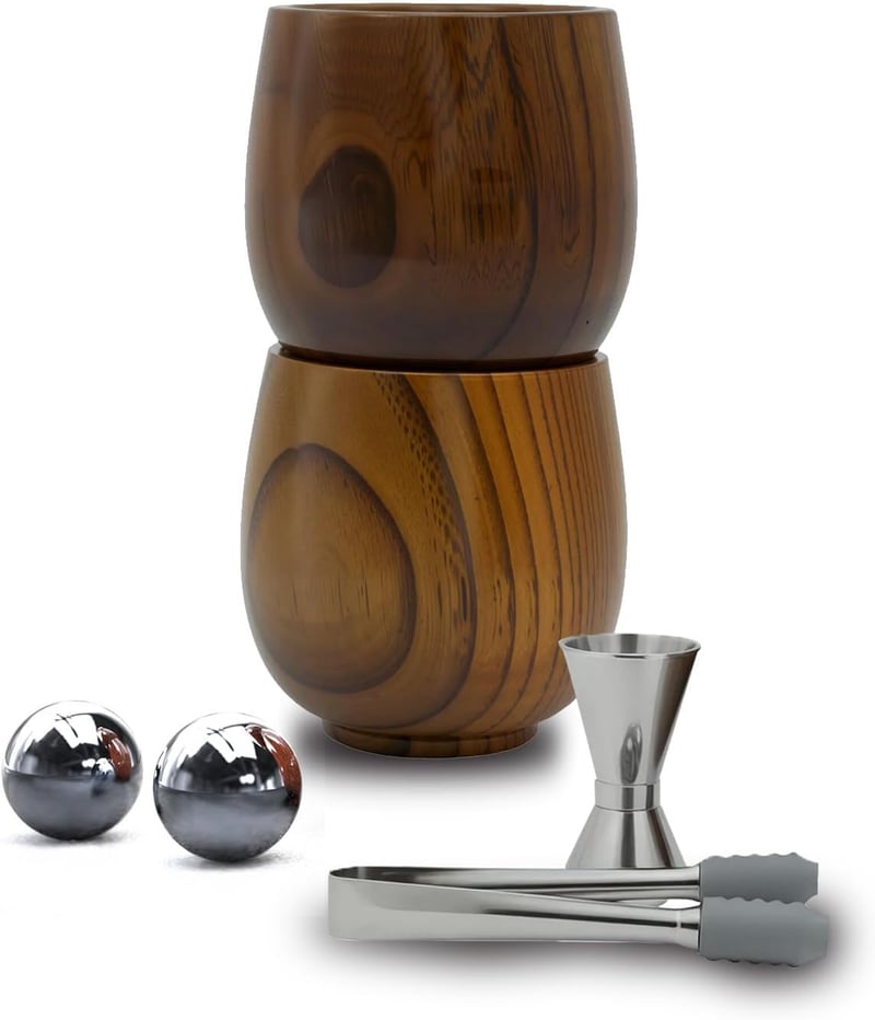 Father's Day Wooden Whiskey Glasses Set, Handmade, 10oz