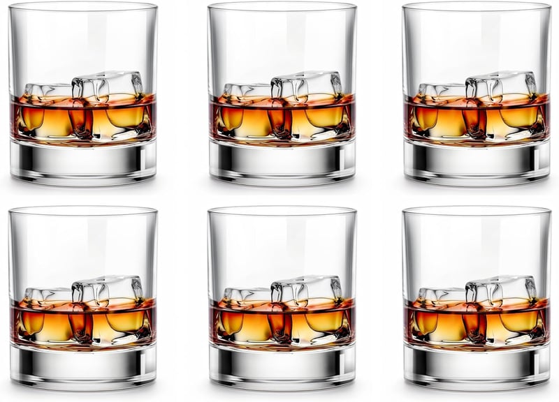 Whiskey Glass Set, 11 oz Premium Old Fashioned Glassware (6-Pack)