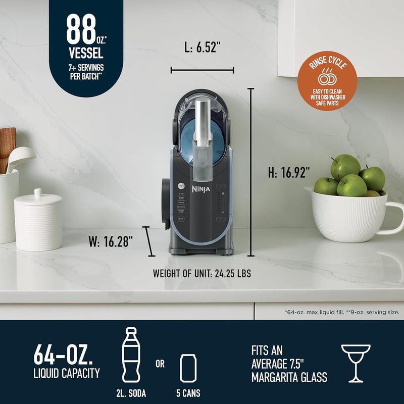 88 oz Ninja Frozen Drink Machine w/ RapidChill, Black