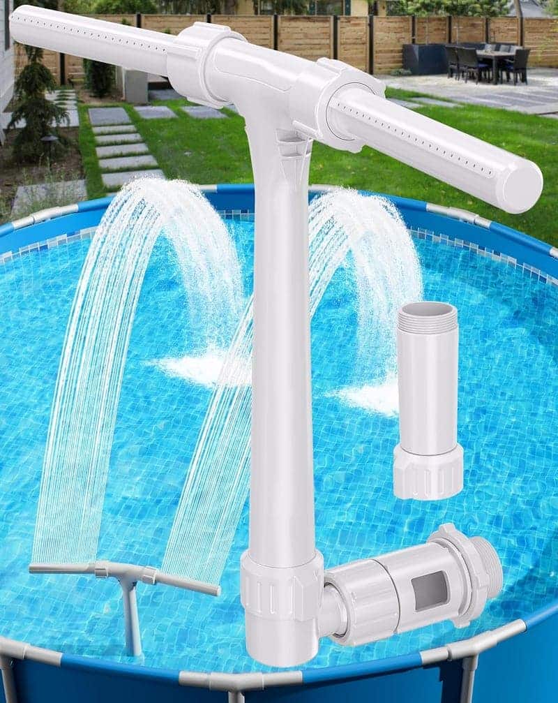 360° Adjustable Pool Fountain – Dual Spray, White