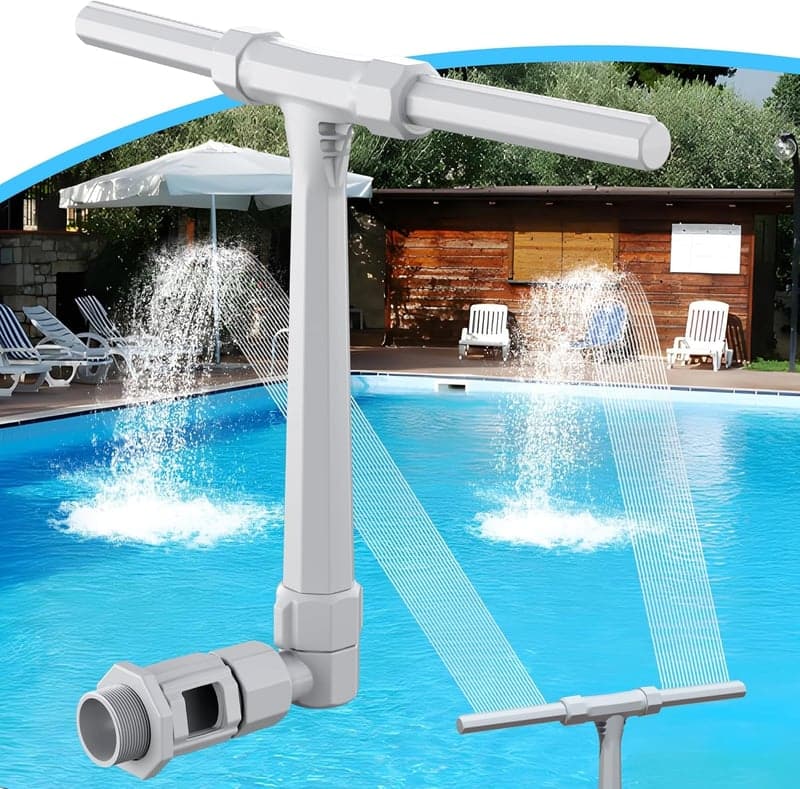 Adjustable Dual Spray Pool Fountain, Gray