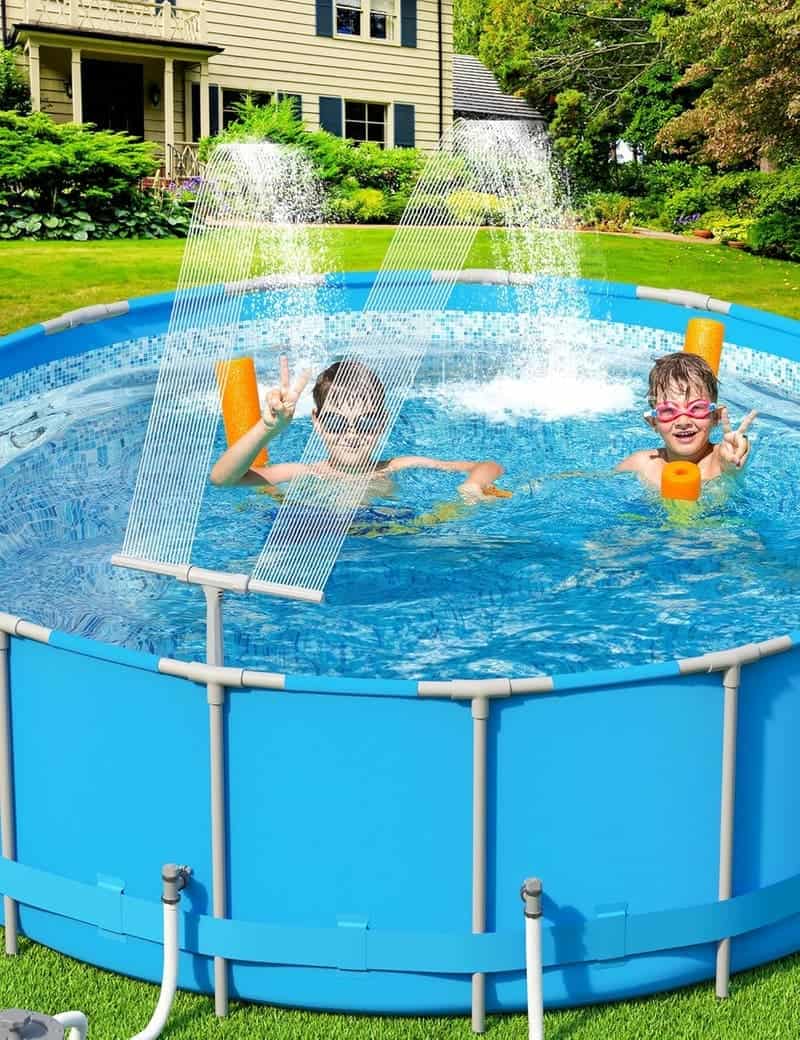 Adjustable Dual Spray Pool Fountain, Gray