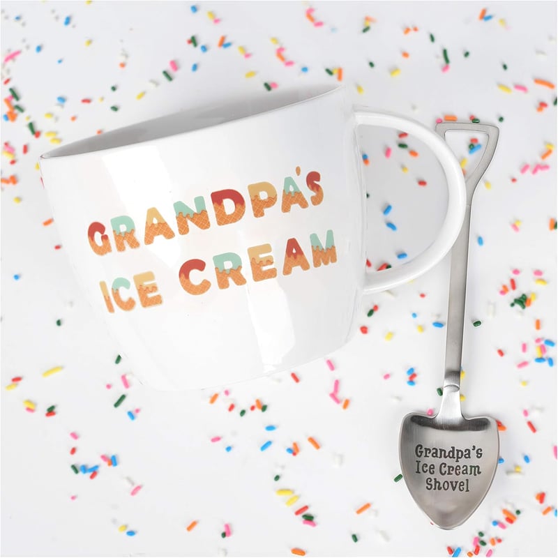 Father's Day Grandpa Ice Cream Bowl with Engraved Spoon