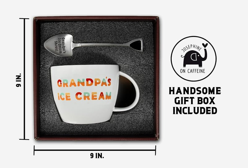 Father's Day Grandpa Ice Cream Bowl with Engraved Spoon