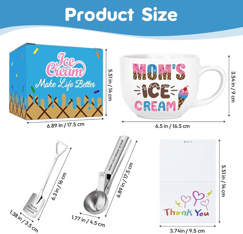 Mother's Ice Cream Bowl & Spoon Set - Mother's Day Gift