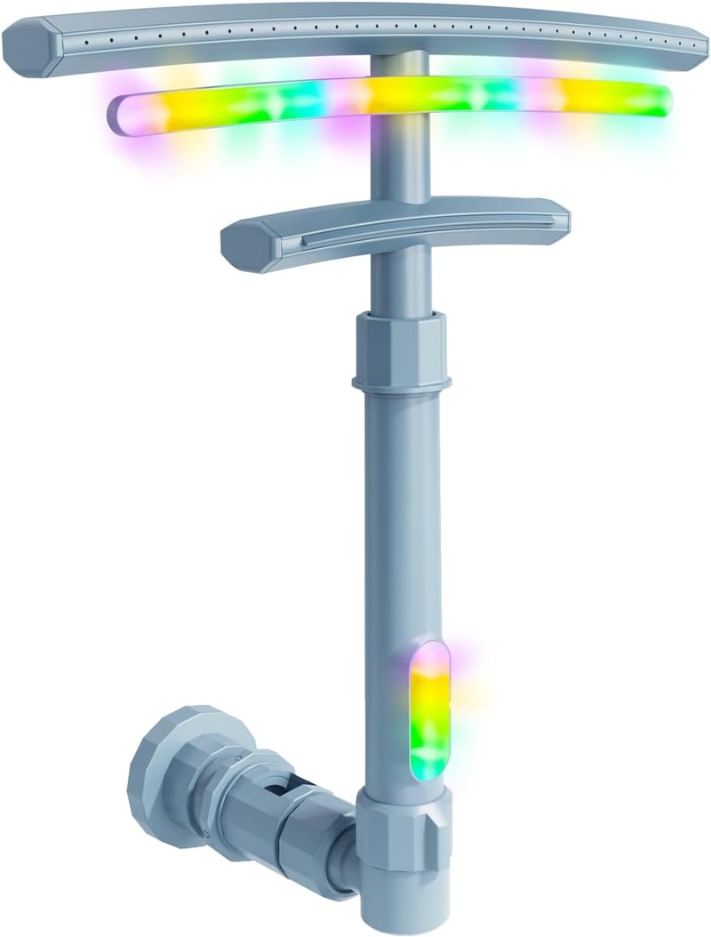 Pool Fountain with LED Lights, Dual Spray & 360° Adjustability