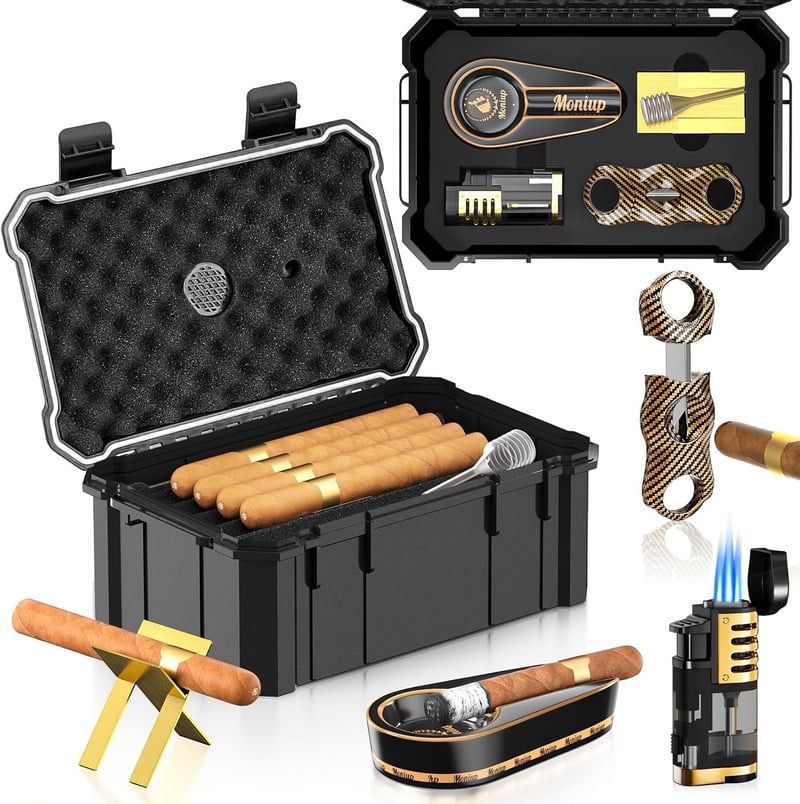Travel Cigar Humidor Set with Accessories