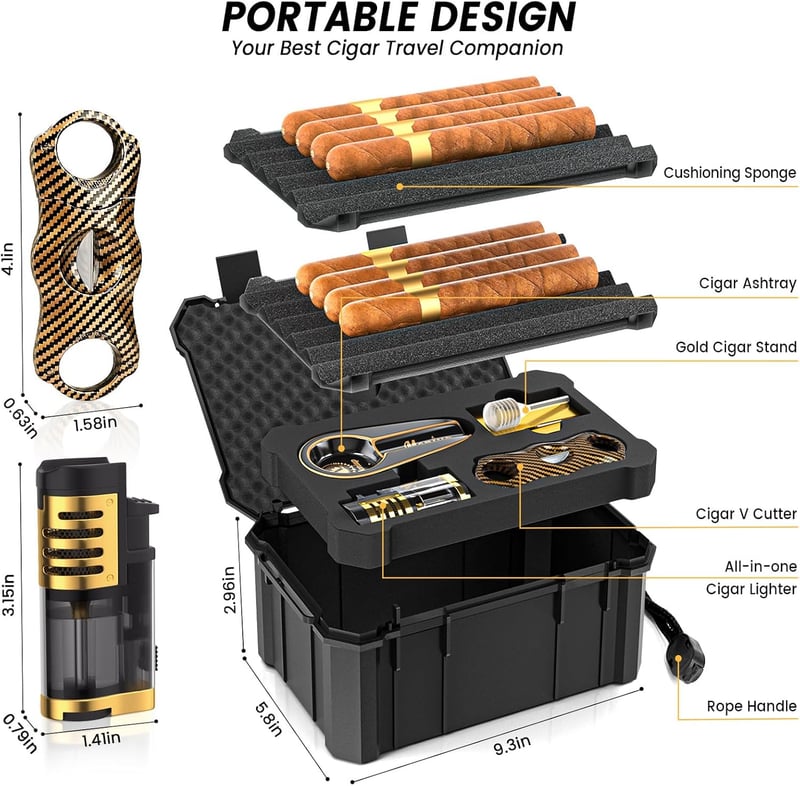 Travel Cigar Humidor Set with Accessories