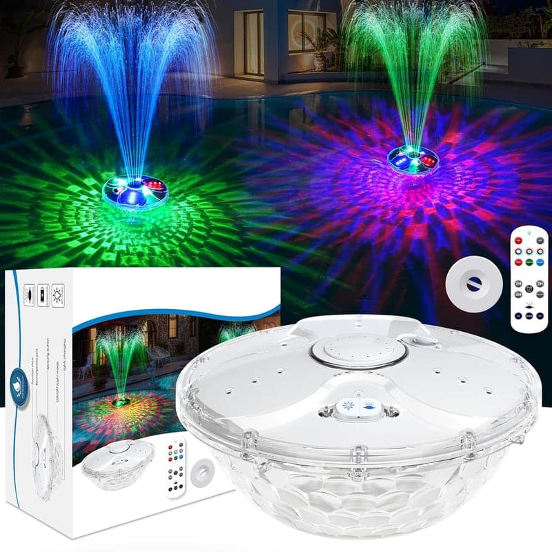 Rechargeable Pool Fountain with Lights and Remote