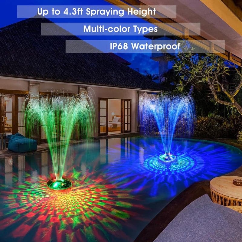 Rechargeable Pool Fountain with Lights and Remote