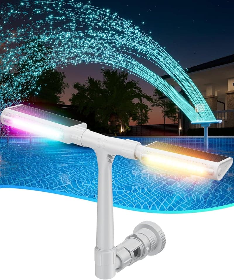 Solar Pool Fountain with Remote 10-Color Lights