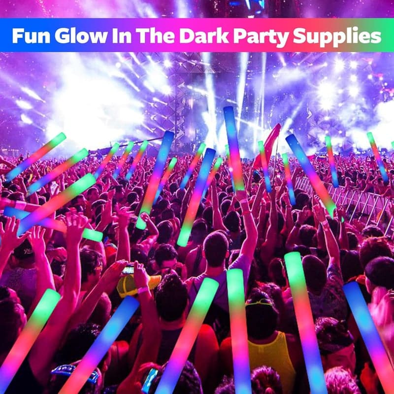 Party Glow LED Foam Sticks, Flashing Neon Favors