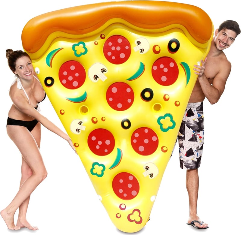 Giant Pizza Slice Pool Float with Cup Holders - Summer Toy