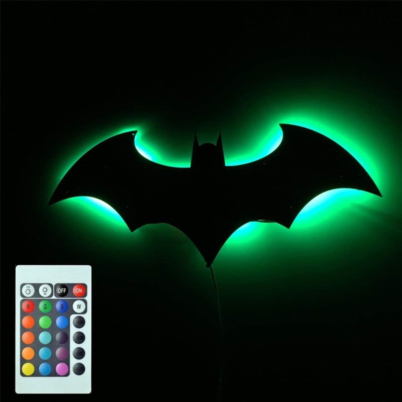Superhero LED Wall Lamp with Remote, 16 Colors for Boys & Men