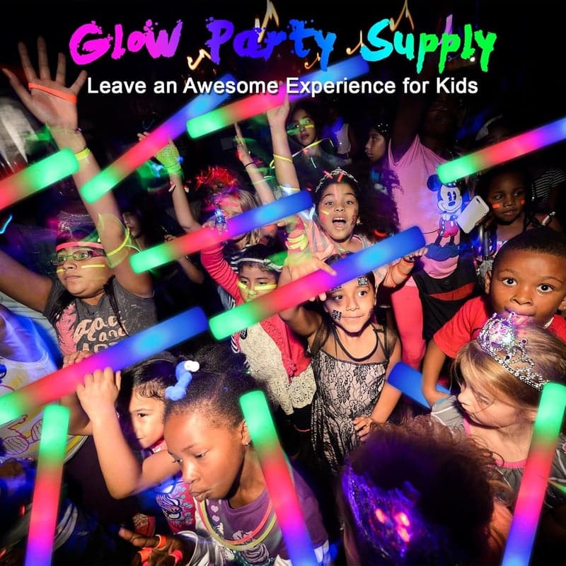 Glow Sticks Party Pack with Colorful Flashing