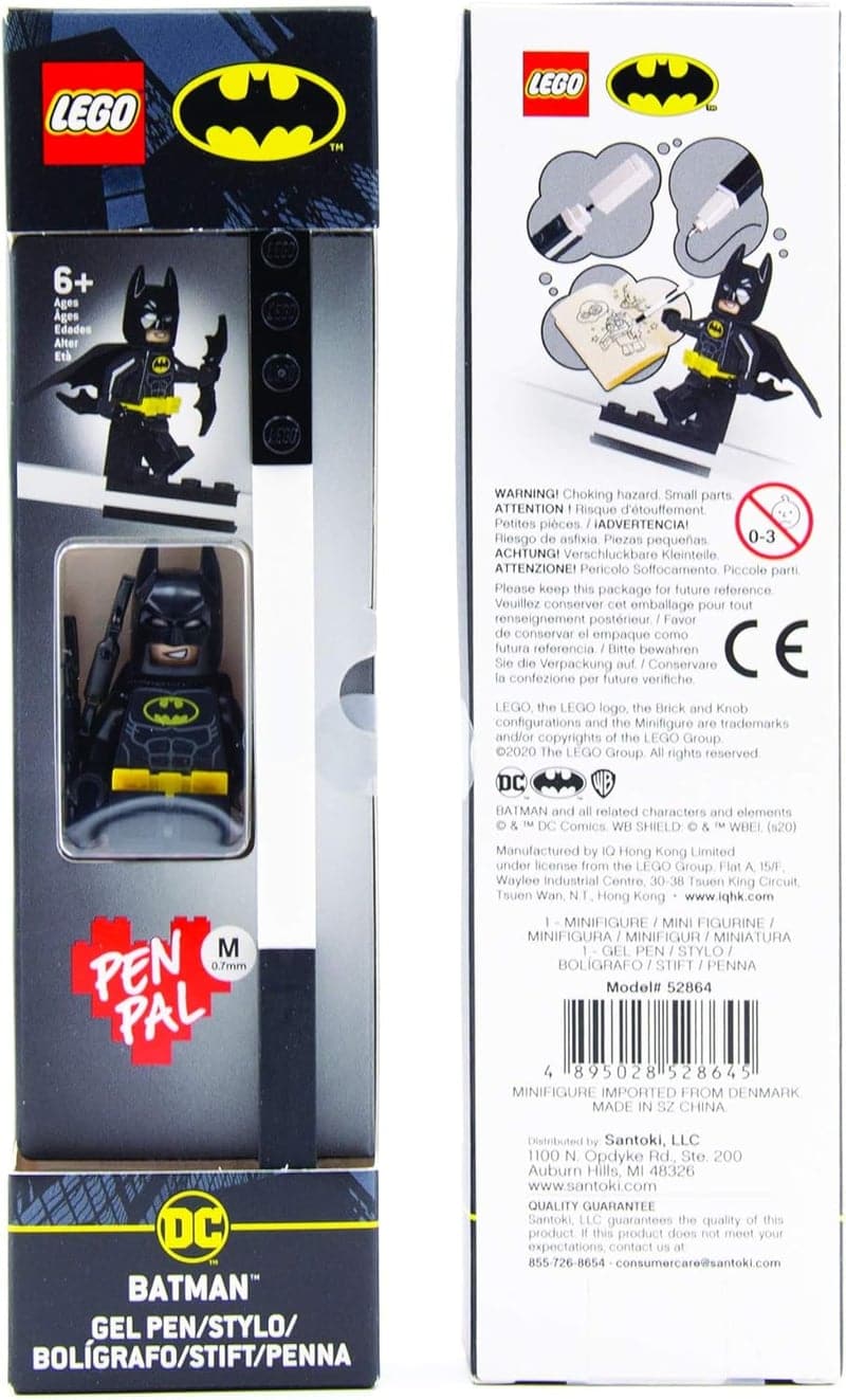 Batman Lego Gel Pen with Minifigure – Black Ink, Ages 6+