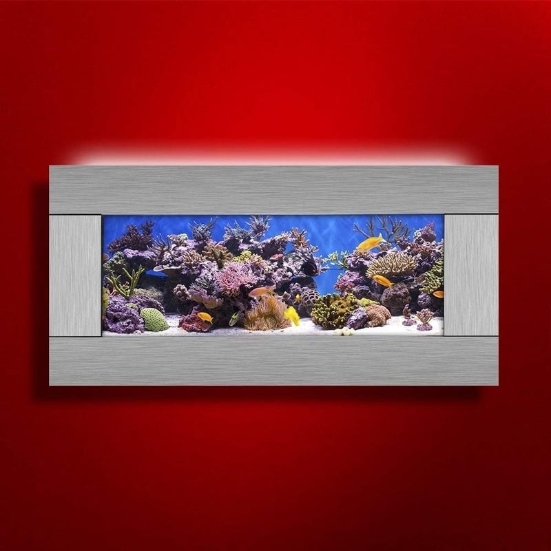Wall-Mounted Aquarium Skyline in Silver Stainless Steel
