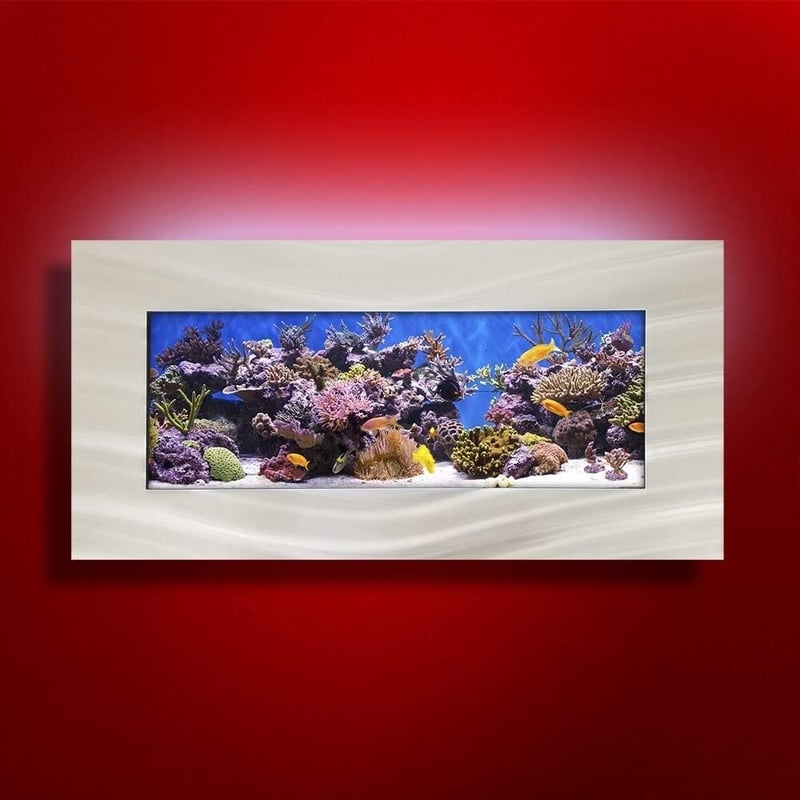 Wall-Mounted Aquarium Skyline in Silver Stainless Steel