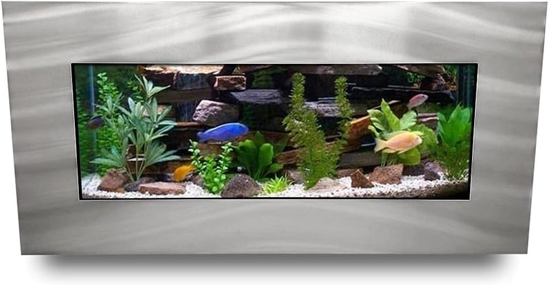 Wall-Mounted Aquarium Skyline in Silver Stainless Steel