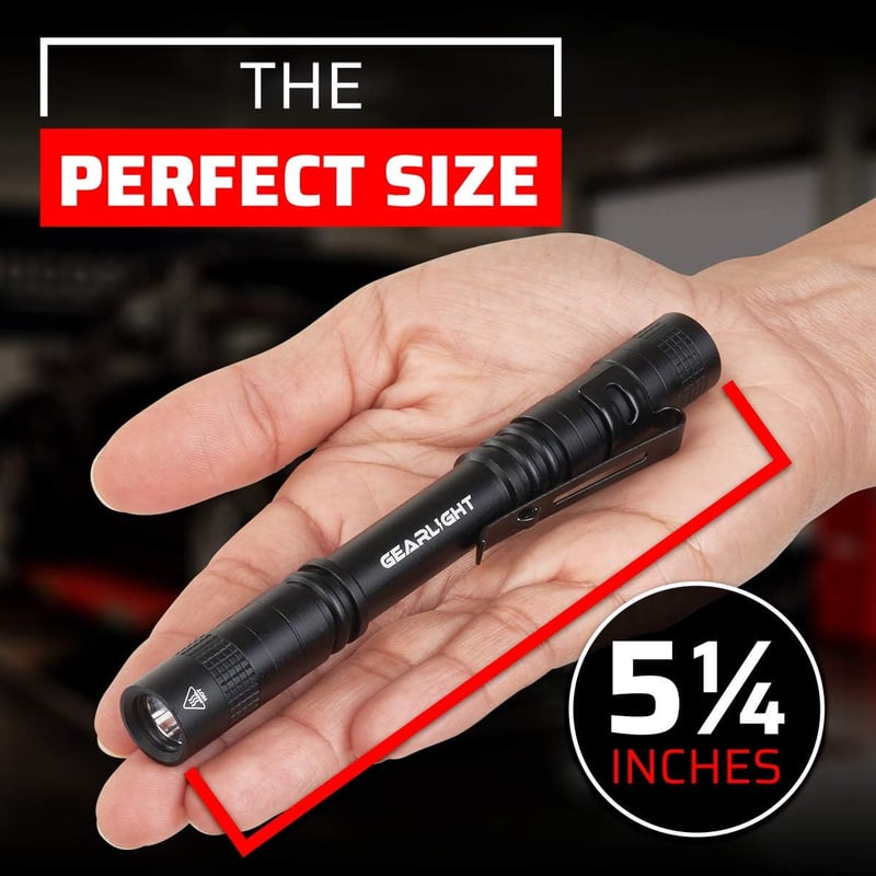 Compact LED Pocket Pen Light - Set of 2 with Clip