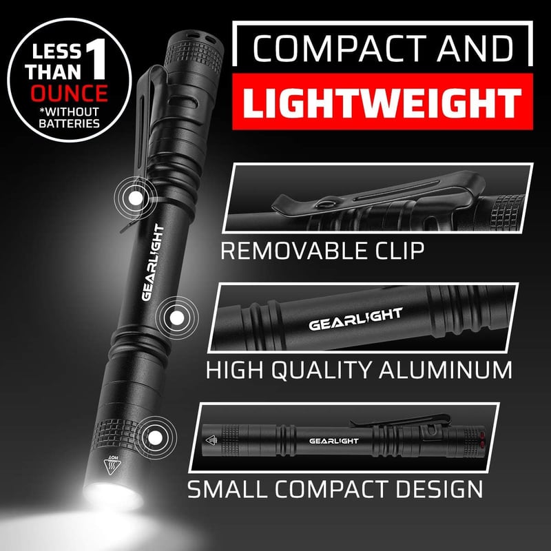 LED Pocket Pen Flashlights with Clip - Compact for Medical Use